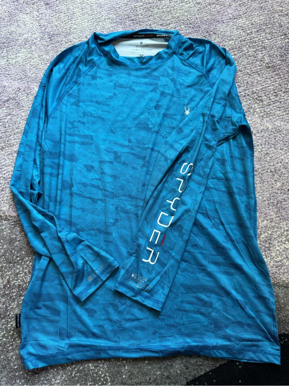 NEW Spyder Men’s Teal Blue Long-Sleeve Performance Tee